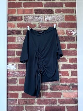 Hunter Green Ruched Drawstring Women's Top - CAARA (Anthropologie) XS